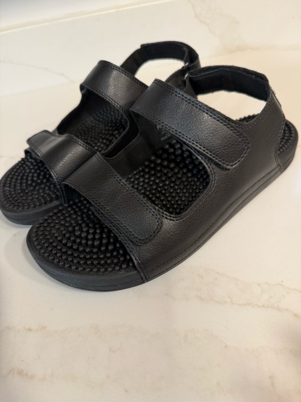 Kenkoh 2312 Massage Sandals Black Woman Size 10 Reflexology Comfort Sandals